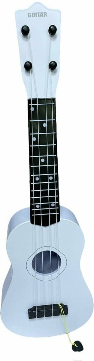 Guitar Club - White Edition - Gitaar voor kinderen - 57CM - 4 snaren - Speelgoedgitaar