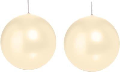 Trend Candles Bolkaars glad - 2x - creme wit - 8 cm - 25 branduren - ronde kaarsen
