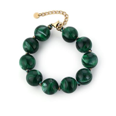 Bijoutheek Armband (Sieraad) Kralen Grof Resin Groen