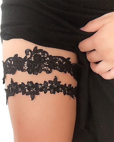 WiseGoods Luxe Kousenband Dames - Sexy Lingerie - Ondergoed Accessoires - Cadeau - Erotiek - Voor Kousen - Huwelijk - 2 stk Zwart