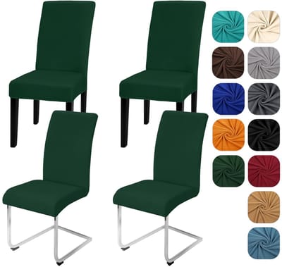 Stoelhoezen, set van 4, stretch, schommelstoel, elastische hoezen, stoelhoes, afneembaar, wasbare stoelbescherming voor keuken, restaurant, hotel, banket, bruiloft (groen, 4 stuks)