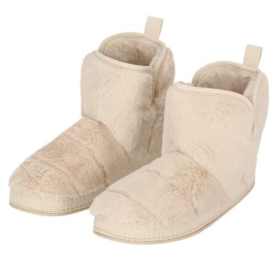 Apollo - Hoge sloffen dames - Fake Fur - Beige - Maat 39/40 - Sloffen dames - Warme sloffen dames