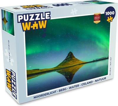 Puzzel Noorderlicht - Berg - Water - IJsland - Natuur - Legpuzzel - Puzzel 1000 stukjes volwassenen