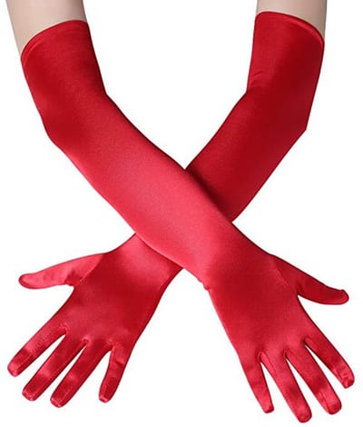 Dailygoods - CHENGZI Satijn Elastische Satijn Cosplay Halloween Handschoenen Fluwelen Bruiloft Handschoenen Vinger Opera Avond Party Handschoenen voor Vrouwen
