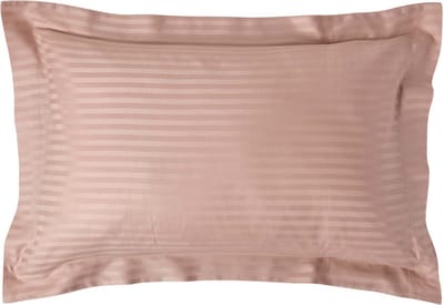 Homescapes kussensloop 48 x 74 cm Satijnen Streep met Opstaande Zoom - Taupe Beige 330 Draadtelling
