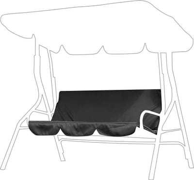 LISM-Buitenkussen voor schommelstoel, driezitskussen, waterdichte vervangende zithoes, draaibare terrasschommelstoel, beschermhoes voor buiten, geschikt voor terrassen, tuinen en erven (zwart) - 190 x 132 x 15 cm