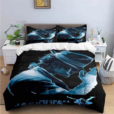 Exquise Mode M-Michael-Jackson Beddengoedset met Print Dekbedovertrek Dekbed Bed Jeugd Kinderen Meisje Jongens Verjaardagscadeau 180X210cm-3pcs