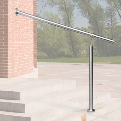 Instelbare roestvrijstalen trapleuning voor binnen en buiten – 120 cm lang met montagemateriaal