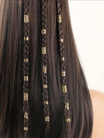 Haarringen - haarringen set - haarringetjes - haarbedels - haaringen haarbedels - Braid ringetjes - Haar vlecht ringen - Haar Kralen - Haarringen dreadlock kralen - Kraaltjes / Clips - Haar Accessoires Vrouwen - Vlecht accessoires - Hair Beads Gold