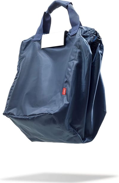 Opvouwbare boodschappentas met koelvak en flessenvakken, boodschappentas voor alle gangbare winkelwagentjes, tas om op te hangen, 54 x 35 x 39 cm, blauw, Hedendaags