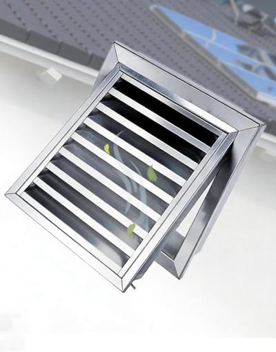 Gevelopening Roestvrijstaal - Lamelrooster Ventilatie - Optimale Luchtstroom - Afneembaar Rooster - Aanpasbare Maat - Zilver