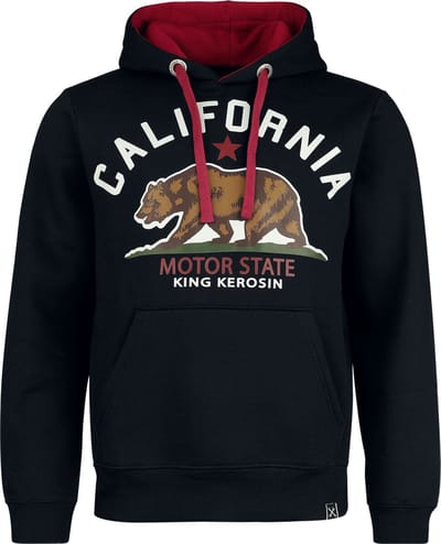King Kerosin California Motor State Hoodie Heren Trui met capuchon - zwart - S