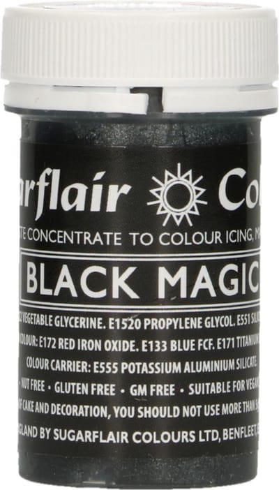 Sugarflair Paste Colour Satin Voedingskleurstof - Satijn Zwart - 25g