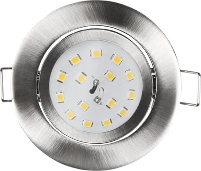 Inbouwspots LED IP20 ''Slim'' - Inbouwspot geschikt voor binnen - plafondlamp 3000K Ø82MM - Armatuur met LED lamp Helder 400 lm - Zilver