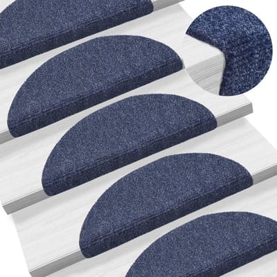 Zelfklevende trapmatten - Stapbeschermers Vilt - Veilig Traplopen - Wasbaar Geluiddempend - 56 x 17 cm - Blauw