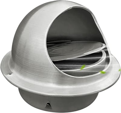 Ventilatie Rooster - Afzuigkap Ventiel - Frisse Lucht - Ingebouwde Terugslagklep - 100 mm Diameter - Zilverkleurig