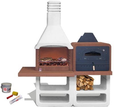 Sarom Fuoco - Betonnen barbecue - Pizzaoven - Laros - Complete set - Inclusief kit en verf