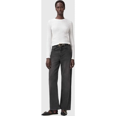 AllSaints West Ls Top White Taglia: L | Maglie a manica lunga Outlet | Donna | Bianco