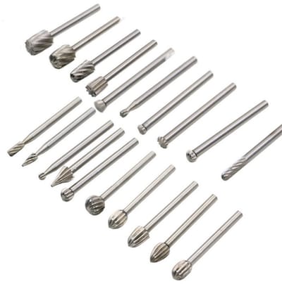 TOVBMUP HSS Freesset - Hardmetalen freesbits - Geschikt voor Dremel multitools - 20 stuks