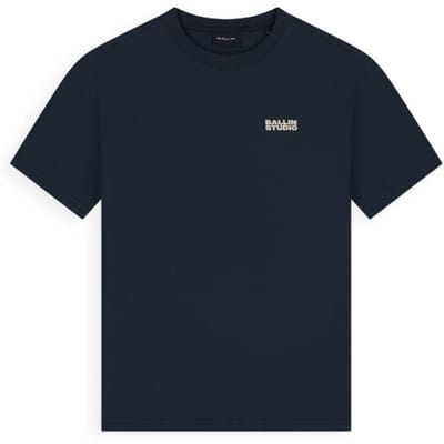 Ballin Amsterdam - Jongens Loose fit T-shirts Crewneck SS - Navy - Maat 10