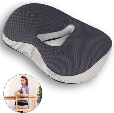 Caresense Zitkussen - Orthopedisch Ergonomisch - Stuitkussen - Wigkussen - voor Auto en Bureaustoel