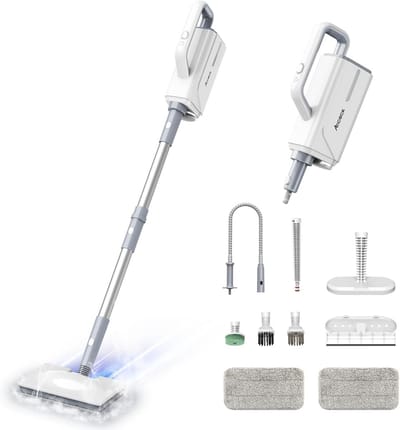 Stoomreiniger - Multifunctioneel apparaat - Grondig schoonmaken - Snel opwarmend - 360 ml tank - Wit