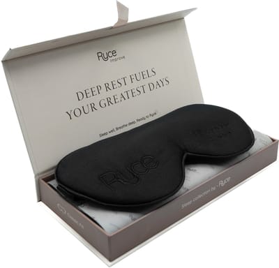 Ryce® Zijden Slaapmasker - Oogmasker - Vrouwen & Mannen - Cadeau - Zwart
