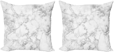 ABAKUHAUS Decoratiekussenhoes – 2-delige set 45x45 cm – Bleekgrijs Stof – Dubbelzijdig bedrukt