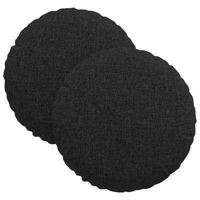 vidaXL - Zitkussens - 2 - st - Stof - Zwart - Ø30 - x - 13 - cm