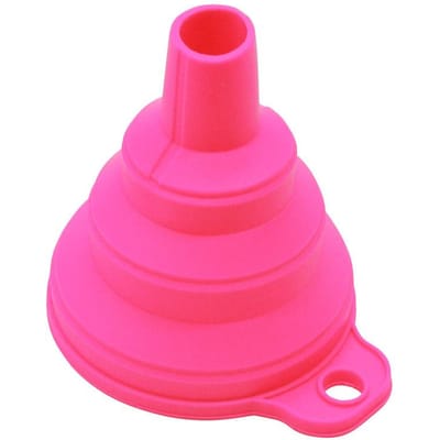 mini Opvouwbare Trechter Silicone Opvouwbare Draagbare Trechters voor Brandstofvuller Bier Olie Keukenaccessoires Gereedschap Artikelen pink