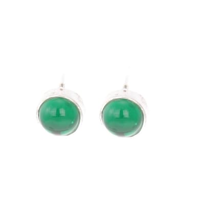 Behave - Oorknoppen donkergroen rond glanslook voor elke dag - 1 cm