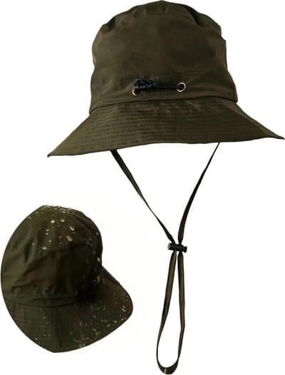 Unisex Regenhoed / Zonnehoed - Vissershoed Legergroen- Opvouwbaar, kreukherstellend- Youhomy Outdoor regenhoed waterproof- Anti UV straling| Vissen| Vakantie | unisex maat 58-60 CM| Vaderdag Cadeau