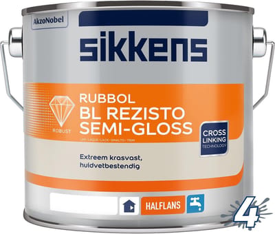 Sikkens Rubbol BL Rezisto Semi Gloss Wit - 2,5 liter wit- Lakverf - Dekkend - Binnen - Zijdeglans -