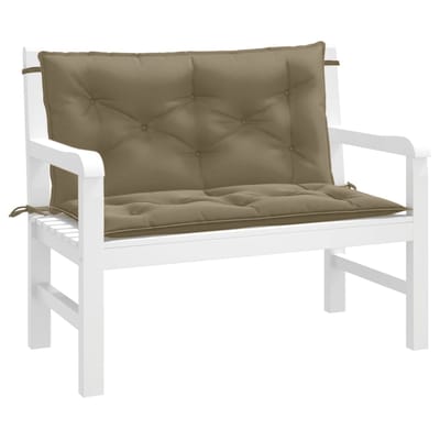 vidaXL - Tuinbankkussens - 2 - st - 100x50x7 - cm - stof - gemêleerd - taupe