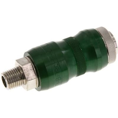 Vernikkeld Messing DN 7.8 Safety Luchtkoppeling Snelkoppeling met Schuifhuls R 1/4 inch Buitendraad - CLS7-M-BN-SES-014