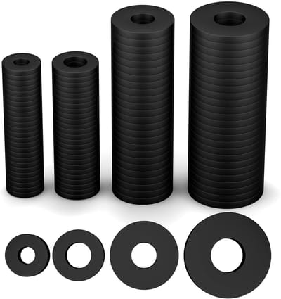 200 Stuks Platte Rubber O-ringen, 10/12/16/20mm voor Kraanreparatie en Keukenapparatuur, Duurzaam en Waterdicht