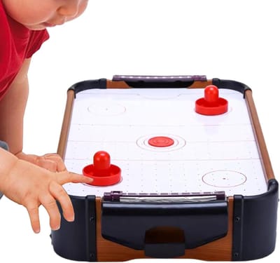 Air Hockey Tafelspel - Mini Tafelhockey - Gezellig Spelen - Natuurlijk Houten Materiaal - 50 x 30 x 9.5 cm