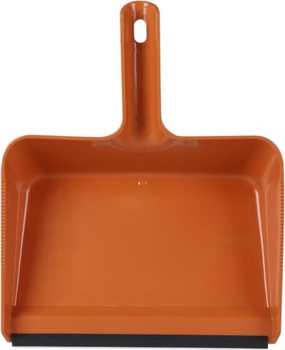 Urban Living Vuil opvang blik - kunststof - met rubber strip - 30 x 38 cm - terra - stofblik - voor stoffer en blik - extra groot