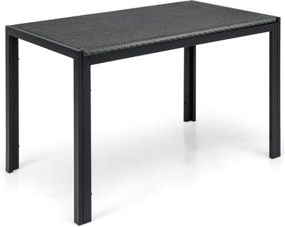Tuintafel PE-rotan, rechthoekige eettafel voor buiten, balkontafel voor 4-6 personen, gevlochten tafel met metalen frame voor terras, tuin, balkon, 120 x 71 x 72 cm