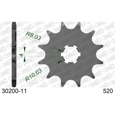 Stalen motortandwiel voor Afam 520 11 dents