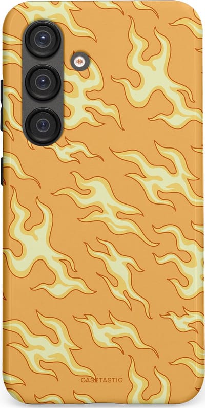 Casetastic Hoesje Geschikt voor Samsung S25 - Stijlvolle Beschermende Duo-layer Case - Vlammen van passie