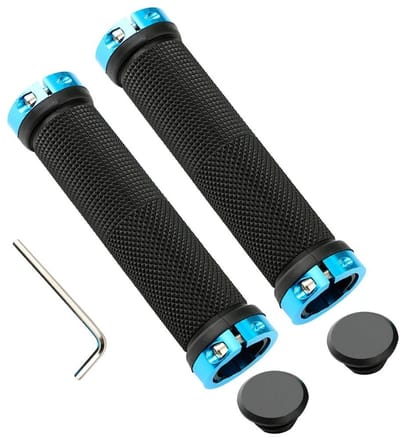 Dailygoods- Fietshandgreep Antislip - Fietshandvatten Aluminium - Dubbele Vergrendeling - Mountainbike Handvatten - 2 Stuks - 13.5cm lengte - Fietshandvat