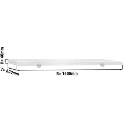 GGM Gastro Schneideplatte für Arbeitstisch - 1600x600mm - HACCP-Konform - Weiß Wit