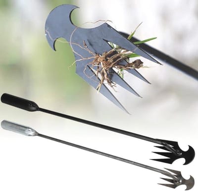 Wieden Artefact - Tuin Gereedschap - Onkruid Verwijderen - 4 Tanden Ontwerp - 20 Inch - Zilver