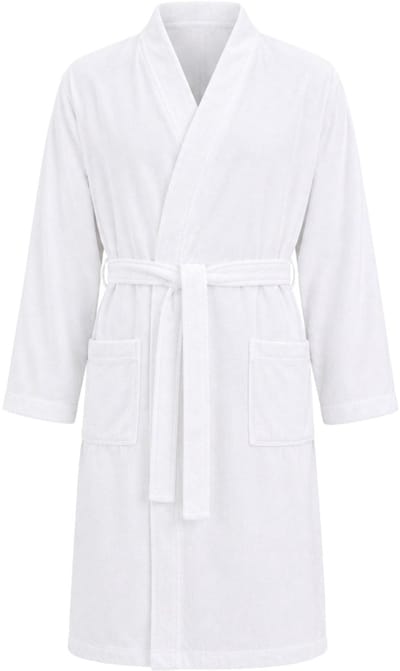 Badjas Katoen Kimono - Dames & Heren - wit - S/M