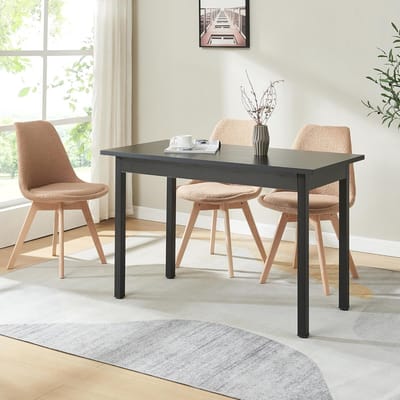 Scandinavische eettafel 120x60cm MDF en staal zwart