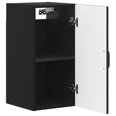 vidaXL - Badkamer - wandkast - UTRECHT - Zwart - 30 - x - 31 - x - 59 - cm - Bewerkt - hout