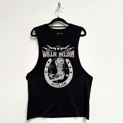 Willie Nelson - Outlaw Tanktop - S - Zwart
