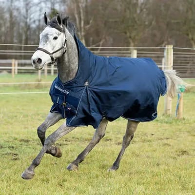 Fleecegevoerde outdoordeken voor regenpaarden Horze Avalanche 150g