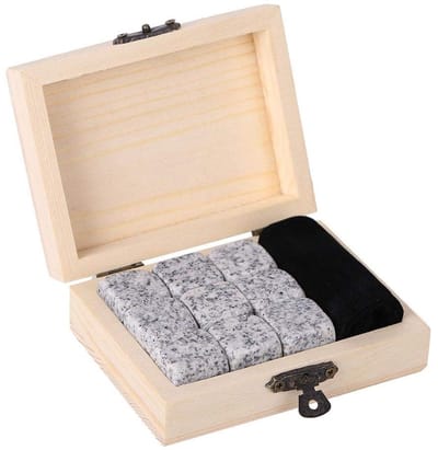 Store_7 - Whisky Stenen Cadeauset - Herbruikbare Koelblokjes van Graniet - Wit - Koelen zonder Verdunnen - Perfect voor Whisky Lovers - Inclusief H...
